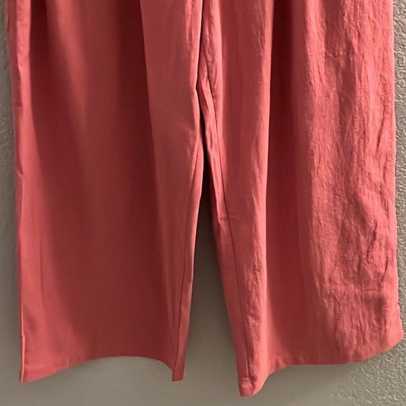 Halara High Waisted Side Pocket Wide Leg Solid Palazzo Casual Cotton Pants - Picture 7 of 9